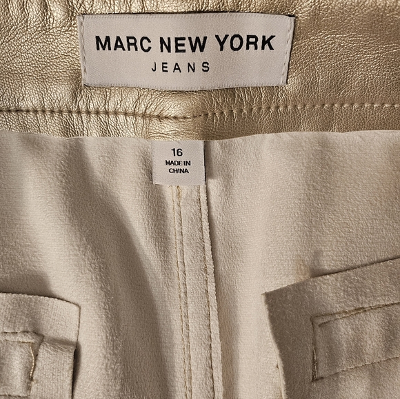 MARC NEW YORK JEANS METALLIC Gold MINI HIGH-RISE SKIRT SIZE 16 - Picture 7 of 7